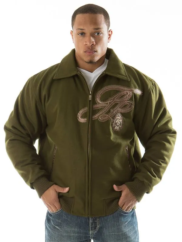 Pelle Pelle Badged Royal Olive Wool Jacket