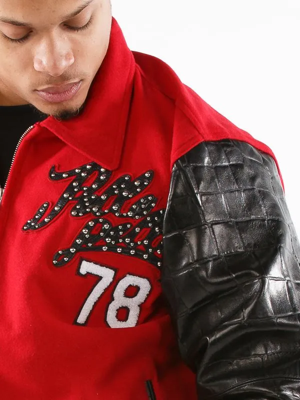 Pelle Pelle Legendary Indian Chief Red/Black Wool & Croc. Leather Jacket 3 Pelle Pelle Legendary Indian Chief Red/Black Wool & Croc. Leather Jacket